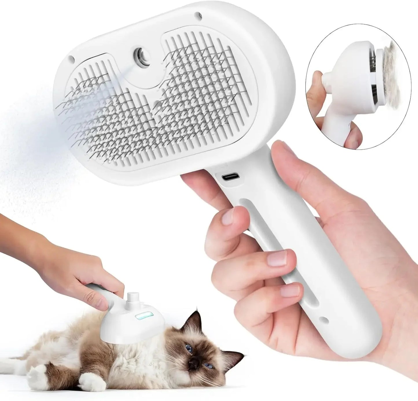 2-in-1 Pet Dematting Comb with Mist Spray